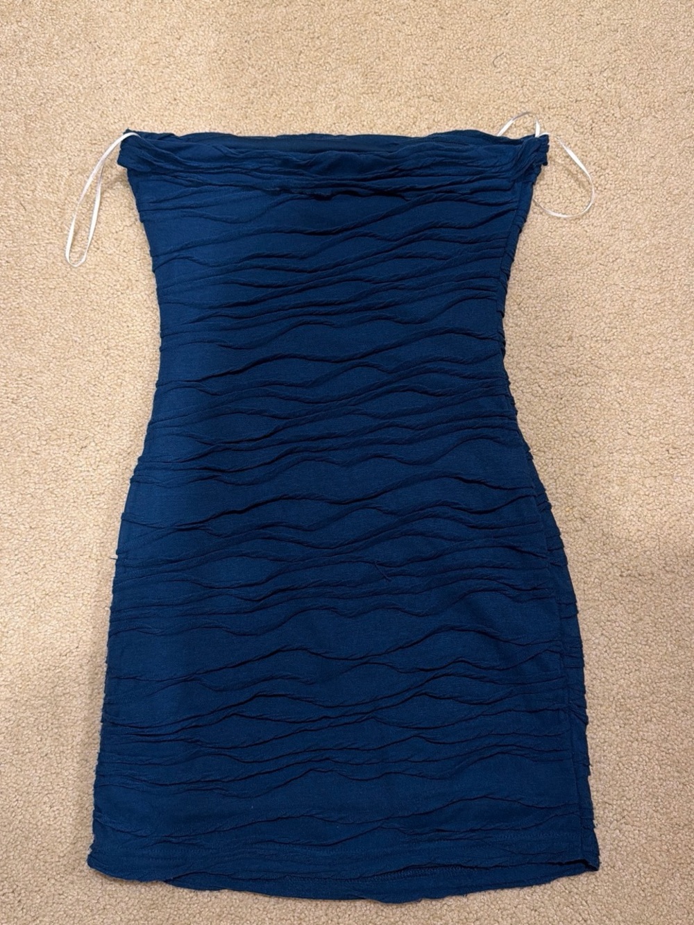 Princess Polly Strapless Navy Textured Bodycon Dress